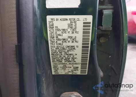 2002 Nissan Frontier Xe-V6 z USA, uszkodzony, nr VIN 1N6ED29X02C368487